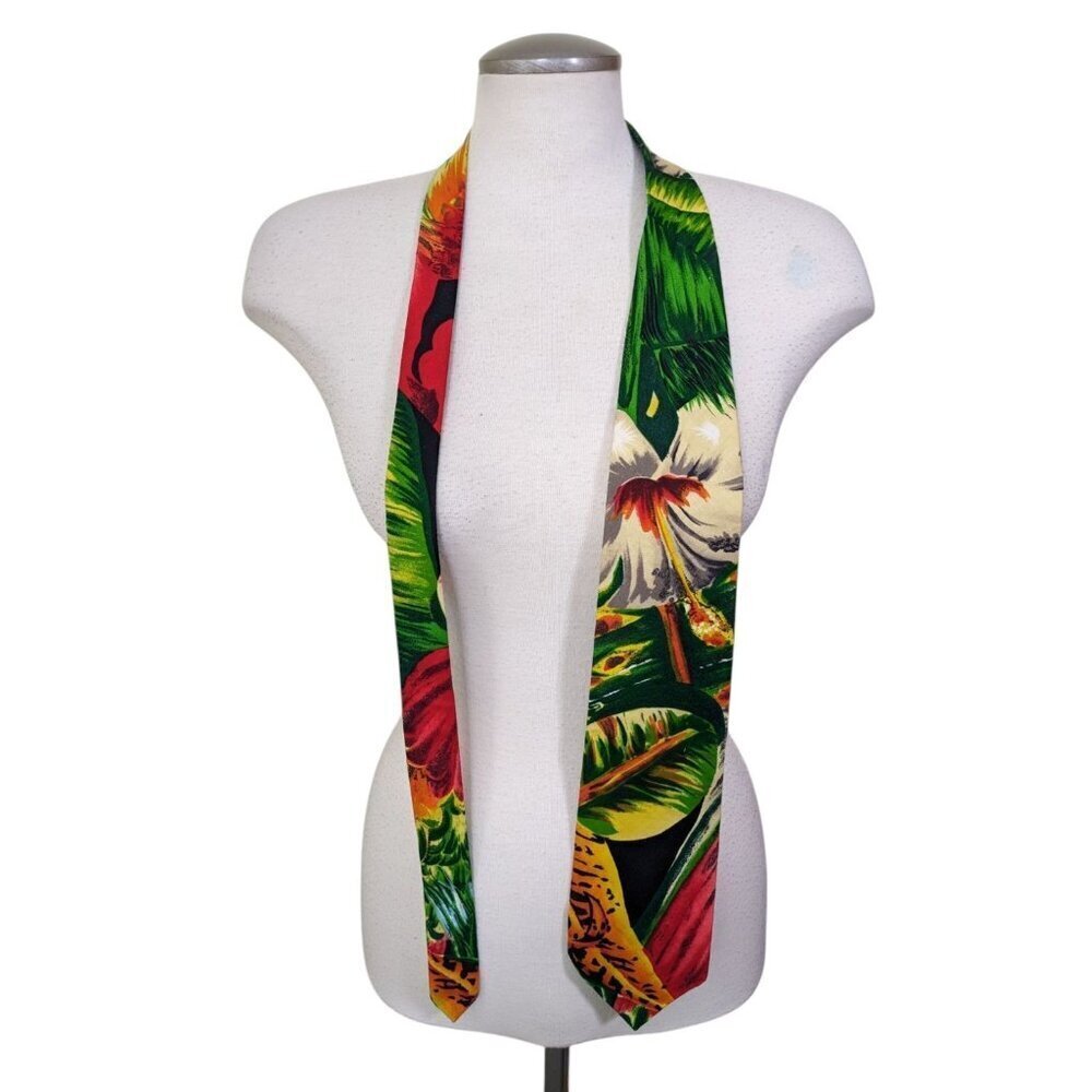 Vicky Davis Necktie Tie New York Designer Tropical Island Colorful Bold Cotton